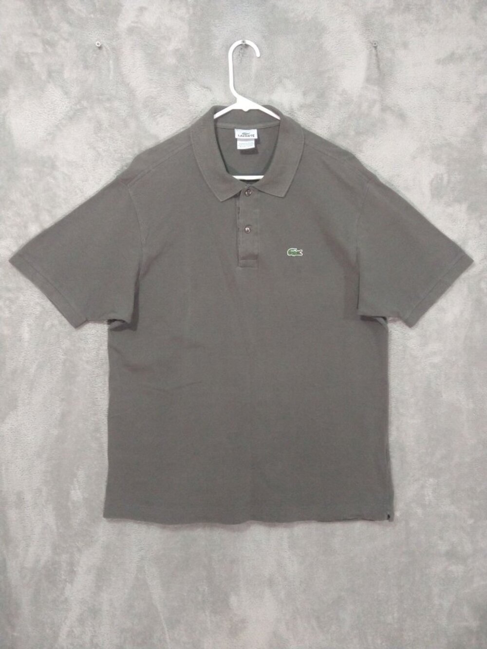 Lacoste Shirt Mens 7 XL Gray Polo Cotton Short Sleeve Logo Preppy Pullover
